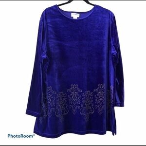 VTG Diane Von Furstenberg Velvet Long Sleeve Tunic